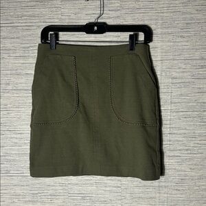 LOFT Dark Olive Mini Skirt 4P  (140)